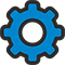 blue gear icon